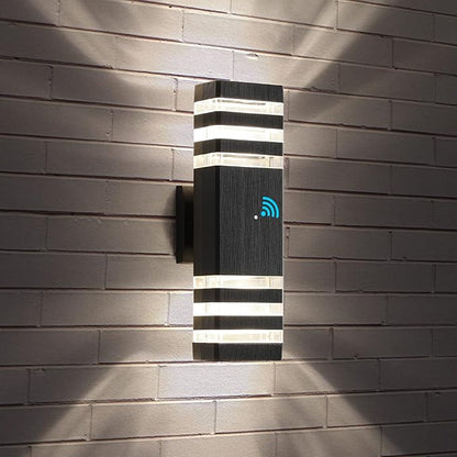 tewei 1 Pack Dusk to Dawn Outdoor Wall Lights Fixture, Up and Down LED Outdoor Wall Sconce Porch Lights, IP65 3000K Warm White Matte Black Exterior Lights for House Garage Front Porch