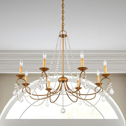 Livex Lighting 6518-48 Pennington 8 Light Chandelier, Antique Gold Leaf