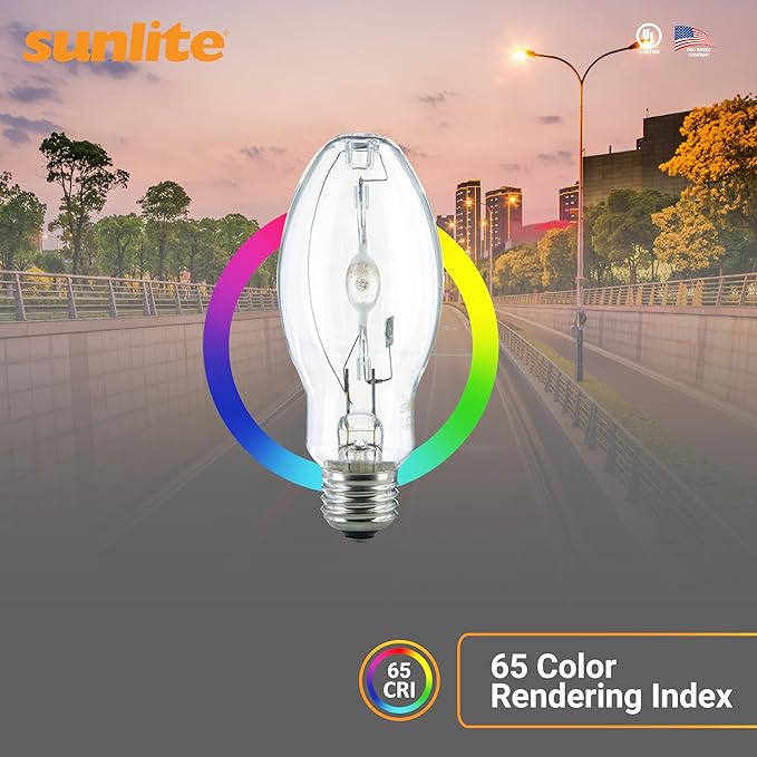 Sunlite MH400/U/MOG M59 Metal Halide Lamp, 400 Watts, Mogul Base (E39), ED37, 12,000 Hour Life Span, 36000 Lumen, Clear Finish, 4000K, 2 Pack