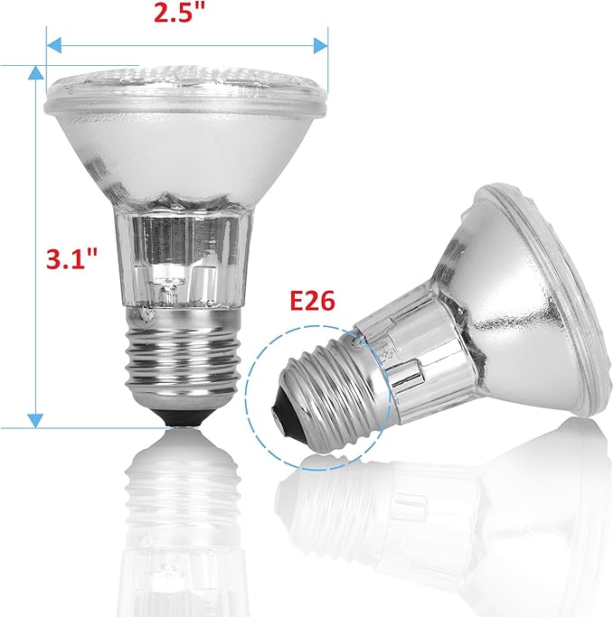 12Vmonster Value 15 Pack DIMMABLE 50PAR20/FL PAR20130v 50W Halogen Recessed Can Spot Flood Light Bulb 110V 120V Edison Base Flood Accent Track Lighting 75W Replacement