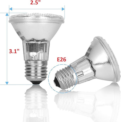12Vmonster Value 15 Pack DIMMABLE 50PAR20/FL PAR20130v 50W Halogen Recessed Can Spot Flood Light Bulb 110V 120V Edison Base Flood Accent Track Lighting 75W Replacement