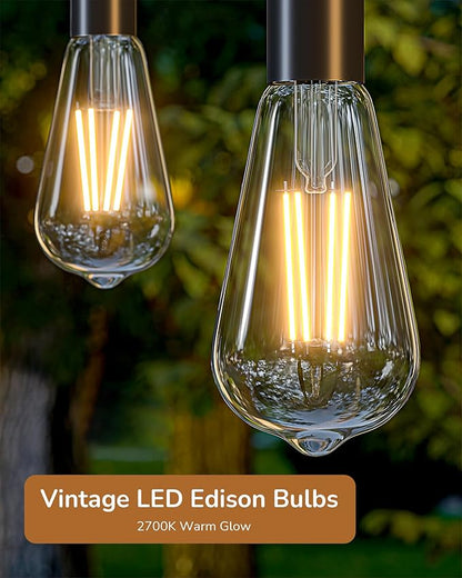 EDISHINE 6 Pack Vintage LED Edison Bulbs 8W Equivalent 60W, ST64 Dimmable Led Light Bulbs, 700LM 2700K Warm White Light E26 Base, Decorative Antique LED Filament Bulbs for Home and Commercial