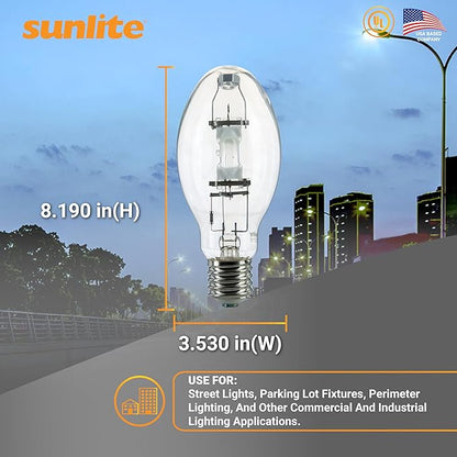 Sunlite 03658 MH250/U/MOG M58 Metal Halide Lamp, 250 Watts, Mogul Base (E39), ED28, 15,000 Hour Life Span, 21000 Lumen, Clear Finish, 4000K