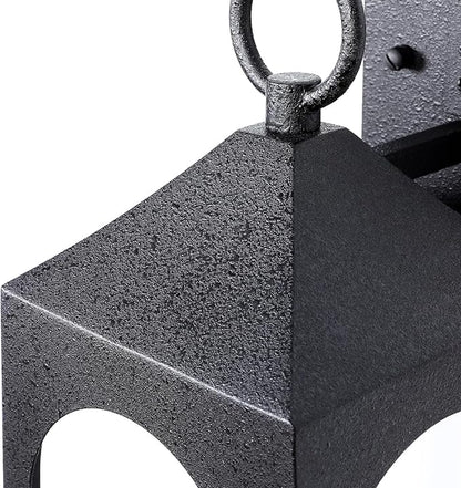 LamQee 20 Inch Dusk to Dawn Outdoor Wall Lights, Large Exterior Lighting Fixtures with Seeded Glass, Textured Black Modern Outdoor Sconces Wall Mount Lantern for House Porch Patio Garage Front Door