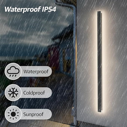 56.3inch Long Outdoor LED Wall Light 4000K Natural Light 45W Black Porch Light Acrylic Waterproof IP65 Exterior Wall Light Fixture for House Patio Porch Courtyard