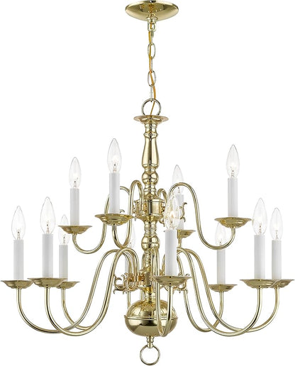 Livex Lighting 5012-02 Williamsburgh 2-Light Wall Sconce, Polished Brass