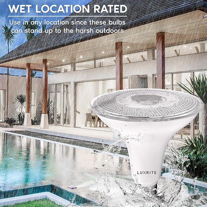 LUXRITE 12 Pack PAR38 LED Outdoor Flood Light Bulbs, 120W Equivalent, 1250 Lumens, 4000K Cool White, 15W Dimmable, Indoor Outdoor Spotlight Bulb, Wet Rated, E26 Standard Base, UL Listed
