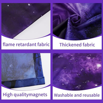 2pcs Fluorescent Light Covers - Light Covers for Ceiling Lights Classroom, Magnetic Light Filters for Office, Hospitals, Home 4 x 2 Feet (purple nebula)