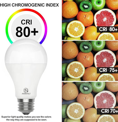 E ENERGETIC LIGHTING 6 Pack 150 Watt Light Bulb, 2600LM Super Bright, A21 LED Bulb, Cool White 4000K, High Lumens LED Bulb, Non-Dimmable, E26 Standard Base, Damp Rated, UL Listed