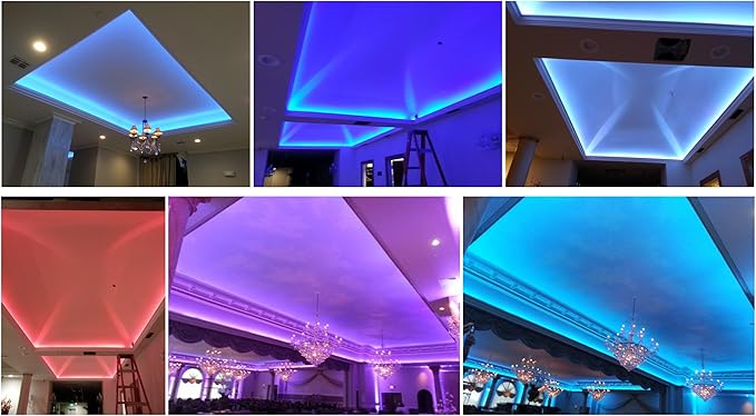 CBconcept 30 Feet RGB Color Changing 120 Volt High Output LED SMD5050 Flexible Flat LED Strip Rope Light - [Christmas Lighting, Indoor/Outdoor Rope Lighting, Ceiling Light, Kitchen Lighting]