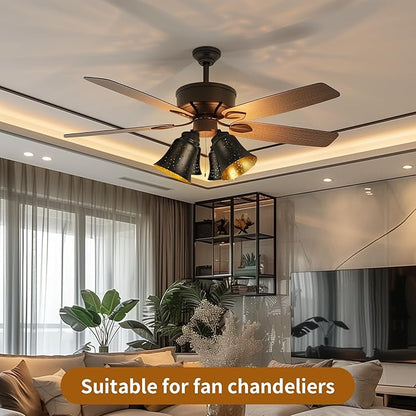 Ceiling Fan Light Covers, 4 Pack Pendant Light Shade Replacement with 1-5/8" Fitter, ALUCSET 4.5" Height and 4-3/4" Diameter, Metal Bell Shaped Cover for Chandelier Pendant Light Wall Sconces Series