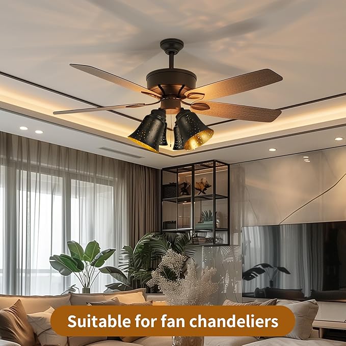 Ceiling Fan Light Covers, 3 Pack Pendant Light Shade Replacement with 1-5/8" Fitter, ALUCSET 4.5" Height and 4-3/4" Diameter, Metal Bell Shaped Cover for Chandelier Pendant Light Wall Sconces Series
