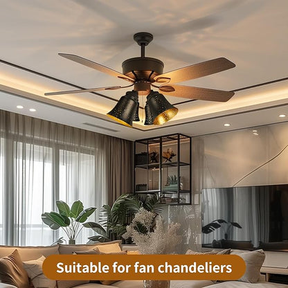 Ceiling Fan Light Covers, 6 Pack Pendant Light Shade Replacement with 1-5/8" Fitter, ALUCSET 4.5" Height and 4-3/4" Diameter, Metal Bell Shaped Cover for Chandelier Pendant Light Wall Sconces Series