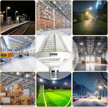 6000 Lumen LED Corn Cob Light Bulb,5000K Daylight White 40 watt, 400 watt Equivalent, e26/e27 Base Garage Light Bulb, 100-277v Energy Saving LED Lights for Indoor/Outdoor, 2 Pack