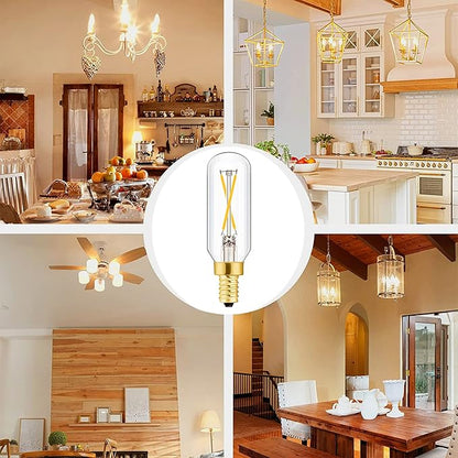 LEOOLS T6 Candelabra LED Light Bulbs 25 Watt 90+CRI LED E12 Chandelier Light Bulbs Dimmable, B10 LED Candelabra Bulbs, 2W, 250LM 3000K Soft White, Candle Light Bulbs, 12 Pack