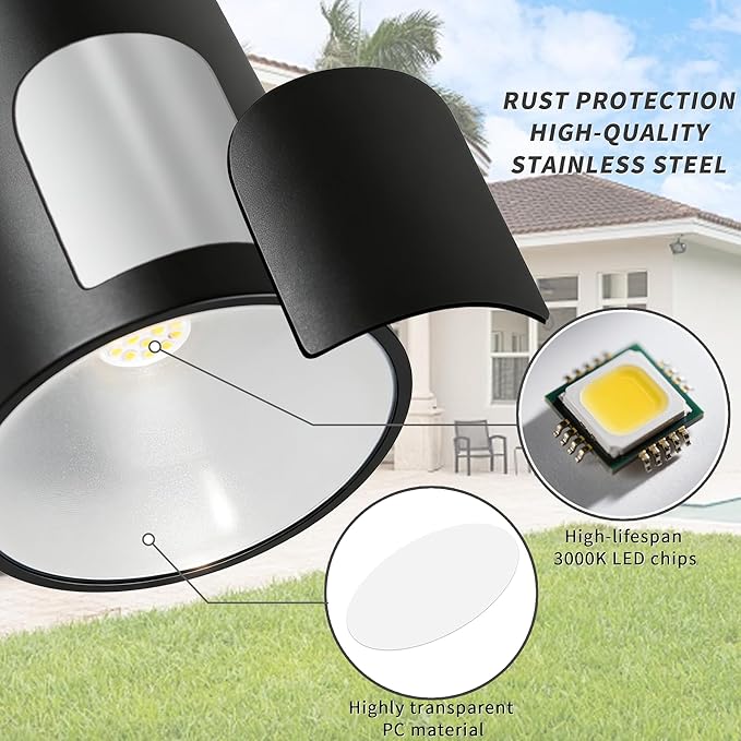 Modern Outdoor Wall Lights,Stainless Steel, 23W 3000K Integrated LED Cylinder Up Down Wall Sconce Porch Lighting IP65 Waterproof Patio Wall Light Fixture for House Porch Entryway