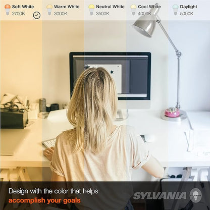 Sylvania ECO LED A19 Light Bulb, 100W Equivalent, Efficient 14.5W, 7 Year, 1450 Lumens, Non-Dimmable, Frosted, 2700K, Soft White - 6 Pack (40885)