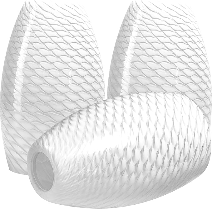 GO&SO 3 Packs Milky-White Ripple Oval Glass Lamp Shades - Hand-Blown Art Glass Pendant Light Fixture, E26 Base, 7.8"H, 1.57" Fitter, Mini Chandelier Replacement Shades Set for Kitchen Dining Room