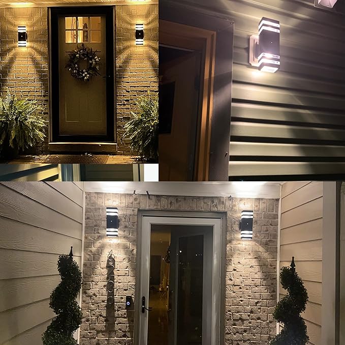 Dusk to Dawn Outdoor Light Fixture,Square Exterior House Lights-Waterproof Modern Led Outdoor Lighting,Warm White 3000K Sensor Outdoor Garage Lights,2 Pack G10 14W Outside Light for House