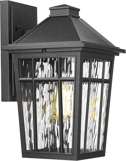 Darkaway Large Outdoor Wall Lights for House, 14inch Exterior Lighting Fixtures Wall Mount Porch Lights Waterproof Outdoor Sconce with Water Ripple Glass for Patio Hallway Garage