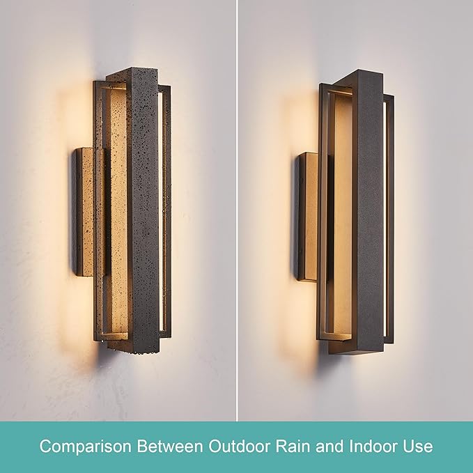 2 Pack Dimmable LED Wall Light, 110V, CRI 90+,IP65 Waterproof, 10%-100% Dimmable for Commercial Outdoor, 15 Inch Sleek Modern Porch Light for Patio, Front Door or Garage, 1500LM 3000K