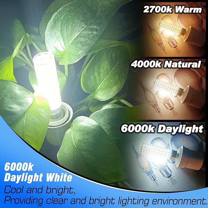 E17 LED Light Bulb 10 Watt Equivalent 100W 6000K Daylight White 1000lm 120V E17 Intermediate Base LED Bulb for Desk Lamp,Ceiling Fan Lights, Headboard Reading Lights, Non-Dimmable, 3 Pack