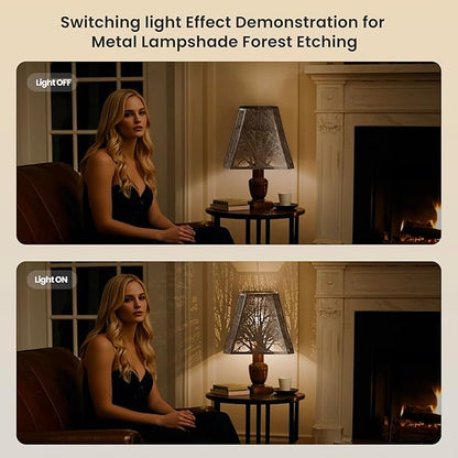 ALUCSET Bell Lampshades, Metal Large Lamp Shade (7+9)" × (10.25+16) " × 12.25", Lamp Shades Replacement for Floor Lamp and Table Lamps, Antique Bronze and Gold Lampshade, Spider Fitter