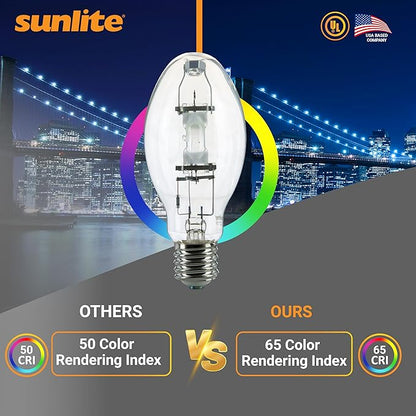 Sunlite MH250/U/MOG M58 Metal Halide Lamp, 250 Watts, Mogul Base (E39), ED28, 15,000 Hour Life Span, 21000 Lumen, Clear Finish, 4000K, 2 Pack