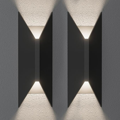 22W Dimmable LED Outdoor Wall Sconce,Modern Up Down Porch Lights 2700K 3000K 3500K 4000K 5000K 5 Colors Changeable,1800 Lumens Outdoor Wall Lights Exterior for House,Garage Door 2 Pack