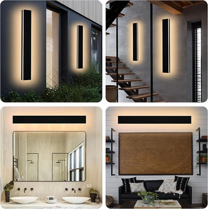 2PCS 40in Long LED Outdoor Wall Lights Dimmable Outdoor Wall Sconce 30W LED Linear Exterior Light Fixture for House Garage Courtyard, 3000K-6000k, Suit for US Standard Junction Box
