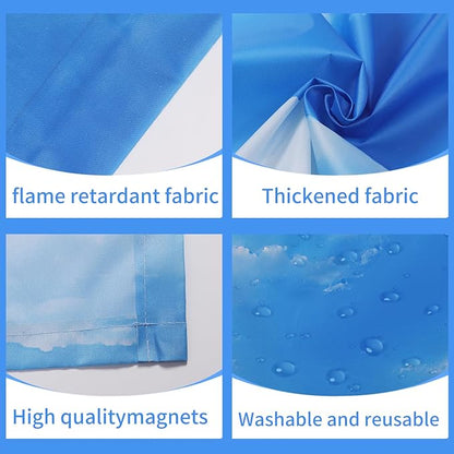 2pcs Fluorescent Light Covers - Light Covers for Ceiling Lights Classroom, Magnetic Light Filters for Office, Hospitals, Home 4 x 2 Feet (Blue sky and white clouds)