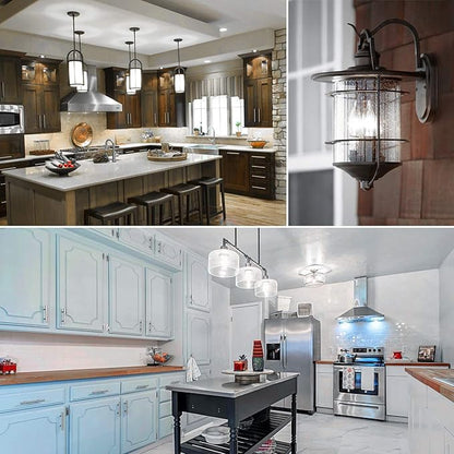 LUXRITE Vintage Candelabra LED Bulb 60W Equivalent, 550 Lumens, 5000K Bright White, Chandelier Light Bulbs 5W, Dimmable, Clear Glass, Filament Candle Bulbs, UL Listed, E12 Base (16 Pack)