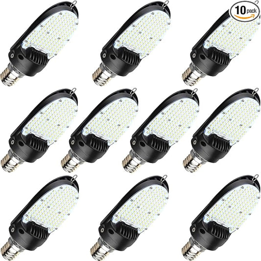 LED Shoebox Corn Retrofit Lamp, 75W/95W/115W Power Selectable, 5000K Shoebox Corn Bulb, Rotatable E39 Mogul Base, 500W MH Equivalent, LED Paddle Bulb for Parking Lot, Wall Pack, Flood Light Retrofit
