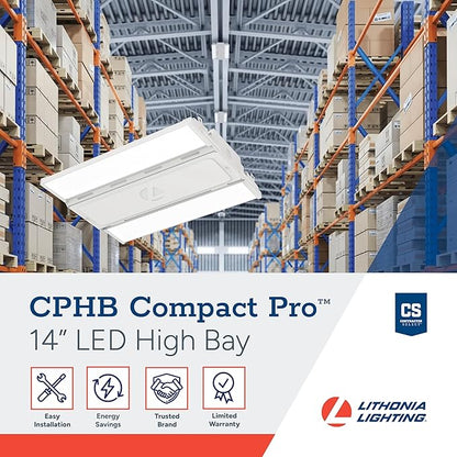 Lithonia Lighting Compact Pro LED High Bay Light, Ceiling Lighting Fixture, 18,000 Lumens, 5000K Daylight, Dimmable LED Work Light for Garage and Warehouse, MVOLT 120-277V (CPHB 18LM MVOLT 50K)