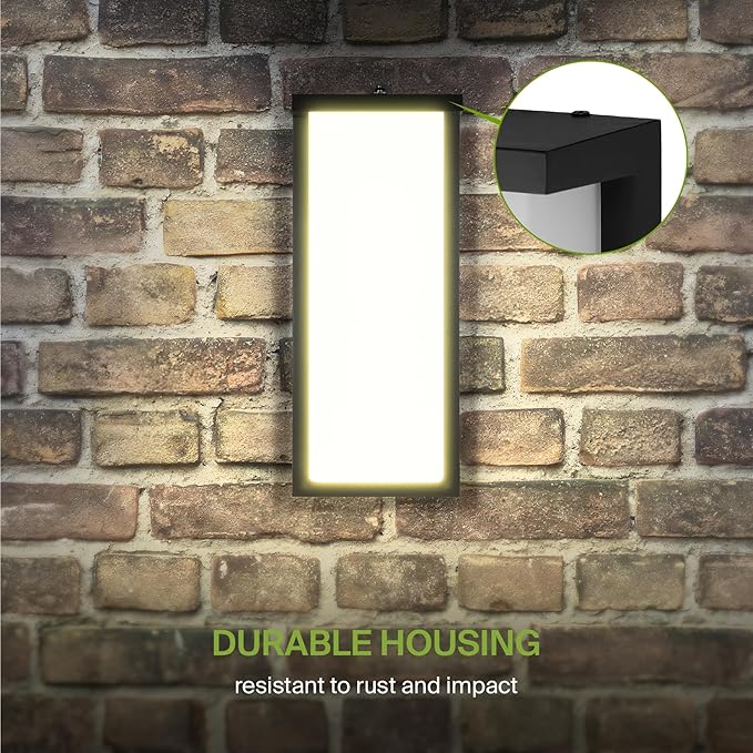 ASD LED 14" Outdoor Wall Light, Dusk to Dawn Front Door House Sconce | 3CCT, Photocell, Waterproof, ETL Listed | 20W 1900LM 3000-5000K 120V | Exterior Patio Lighting Fixture, Porch Lamp | Black