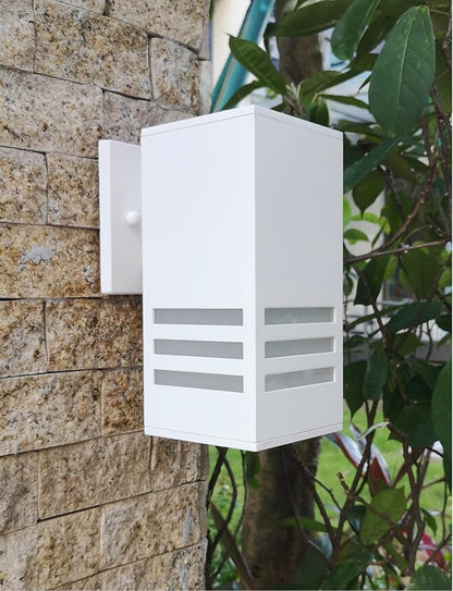 Dusk to Dawn Outdoor Wall Lamp, Exterior Light Fixture - ETL Listed, Aluminum Anti-Rust Waterproof Wall Mount Rectangular Design – Up/Down Photocell Outdoor Lighting for Porch, Garage or Patio