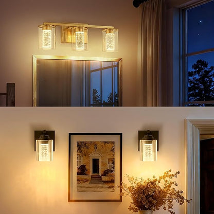 Briignite E26 LED Light Bulbs, 3000K Dimmable Bubble Light Bulbs Replacement, 40 Watt Equivalent Modern Acrylic Bulbs, Warm White, 5W Suitable for Vanity Lights Chandelier Wall Sconce, 2 Pack