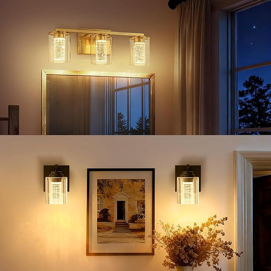 Briignite E26 LED Light Bulbs, 3000K Dimmable Bubble Light Bulbs Replacement, 40 Watt Equivalent Modern Acrylic Bulbs, Warm White, 5W Suitable for Vanity Lights Chandelier Wall Sconce, 3 Pack