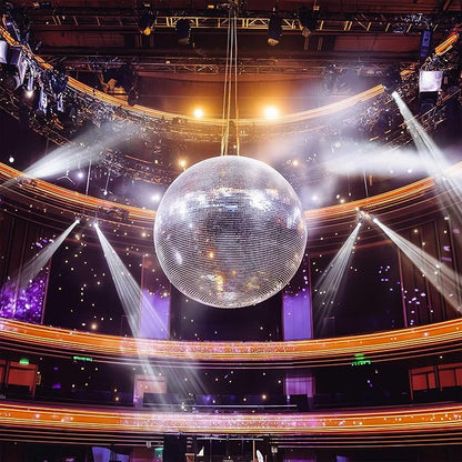 Yescom 24" Large Disco Ball Mirror Big Hanging Glass Decoration for 70s 80s Party Events Wedding DJ Dance Club Bar Stage Lighting Business Holiday Home Decor Silver