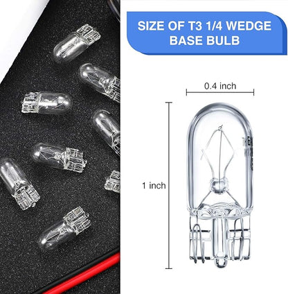 Honoson 1/4 Wedge Base 12V 5W Bulb Clear Krypton Light Bulb for Landscape, RV and Cabinet Lighting (10 Pieces)