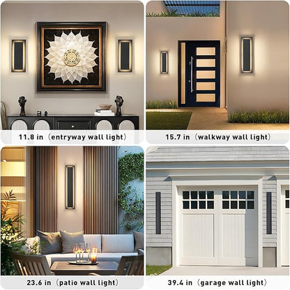 39.4 in Long Outdoor LED Wall Lights Exterior Lighting Fixtures, Modern Exterior Garage Wall Light,Outside Light Fixtures for House,Patio,Front Porch,36W Black Outdoor Wall Sconce 3000K