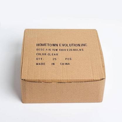Hometown Evolution, Inc. Box of 25 A15 Clear 15 Watt Commercial E26 Base Replacement Bulbs