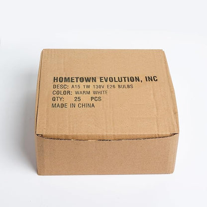 Hometown Evolution, Inc. Box of 25 A15 LED 9 Diode 1 Watt Commercial E26 Base Replacement Bullbs