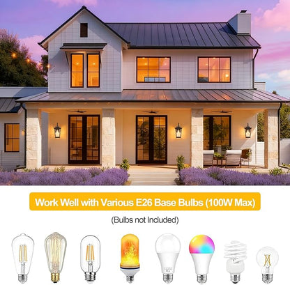 Kalium Outdoor Wall Lights Fixtures Lantern Frame 16 1/8", Outside Lights Black Transitional Durable Metal, Clear Glass for Post Exterior Barn Deck House Porch Yard Patio Garage Garden