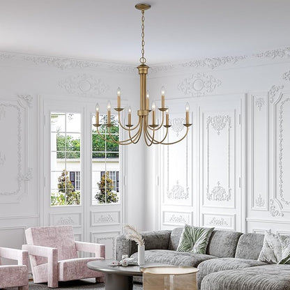 Livex Lighting 42687-91 9 Light Brushed Nickel Chandelier