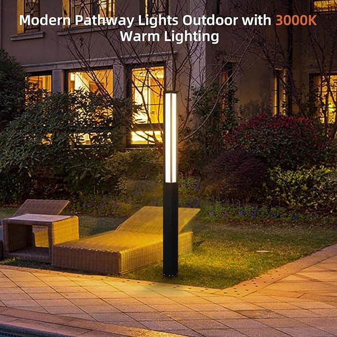 Outdoor Landscape Path Lights, 3000K Warm Pathway Lighting (98 Inches)