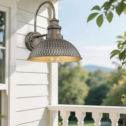 Outdoor Barn Lights, Anti-Rust Outdoor Wall Sconce, Farmhouse Exterior Wall Lights, Weather Resistant Porch Lighting Fixture,Vintage Outside Lighting for Porch,Garage,Patio (Vintage Bronze, 4 Pack)