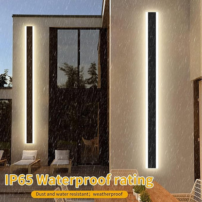 Modern 70.8inch Long LED Wall Light, 3000K Black Acrylic Exterior Lighting Fixtures Wall Mount, Ip65 Waterproof Modern Porch Lights Outdoor Wall Sconce, Led Long Outdoor Lights for House Hard-Wired