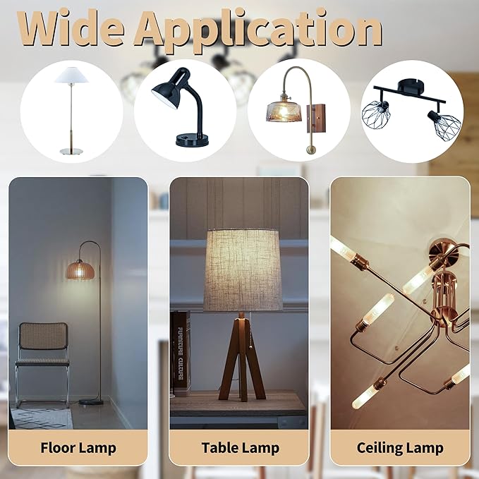T10 Tubular Led Bulbs 60w Equivalent, Dimmable 5.25 Inch Led Tube Bulb, E26 T30 Edison Tubular Clear Light Bulbs, 5000K Cool White Long Skinny 6W 10 Pack
