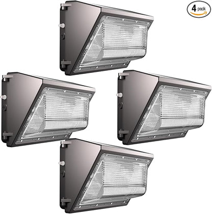 Lightdot 4Pack 150W LED Wall Pack Lights, 100-277v Dusk to Dawn with Photocell | 22500Lm(150Lm/W) 5000K IP65 Outdoor Exterior Lighting Fixture for Yard,Warehouse,Factory,Garage, ETL(Height:10~20ft)